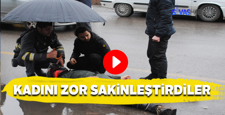 Bayan sürücü kaza yapınca sinir krizi geçirdi